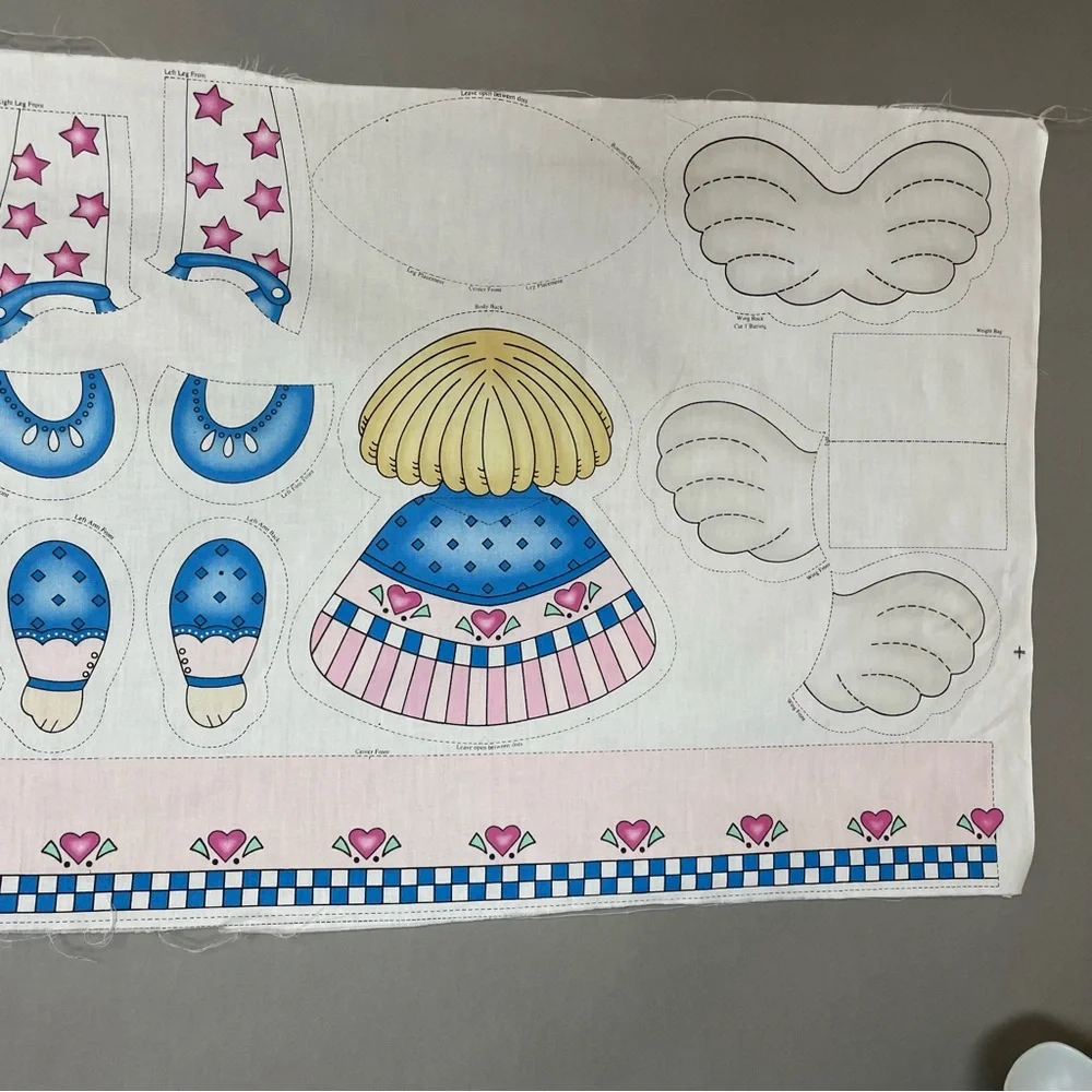 Vintage 90s Daisy Kingdom Starlight Soft Doll Angel Plush Kit Fabric Panel‎ #K11